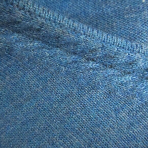 Vtg Brooks Brothers Women S / M Blue Merino Wool Silk LS Cable V Neck LS Sweater - Picture 7 of 10